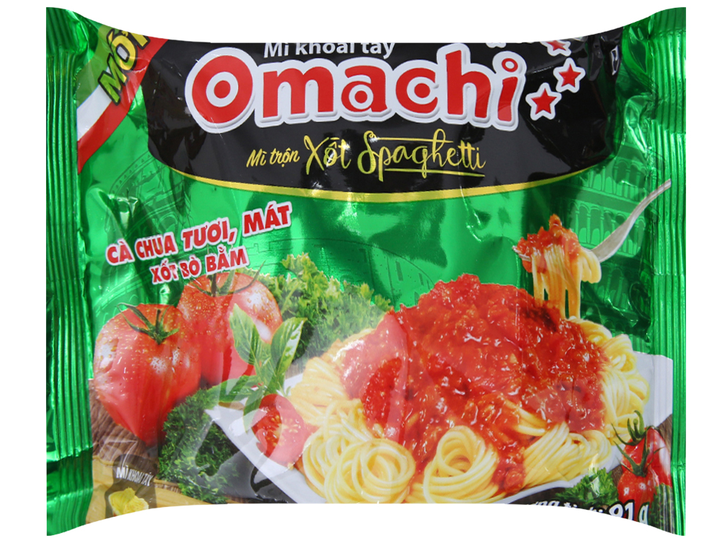 Mì trộn Omachi Xốt Spaghetti gói 91g Thùng 30 gói